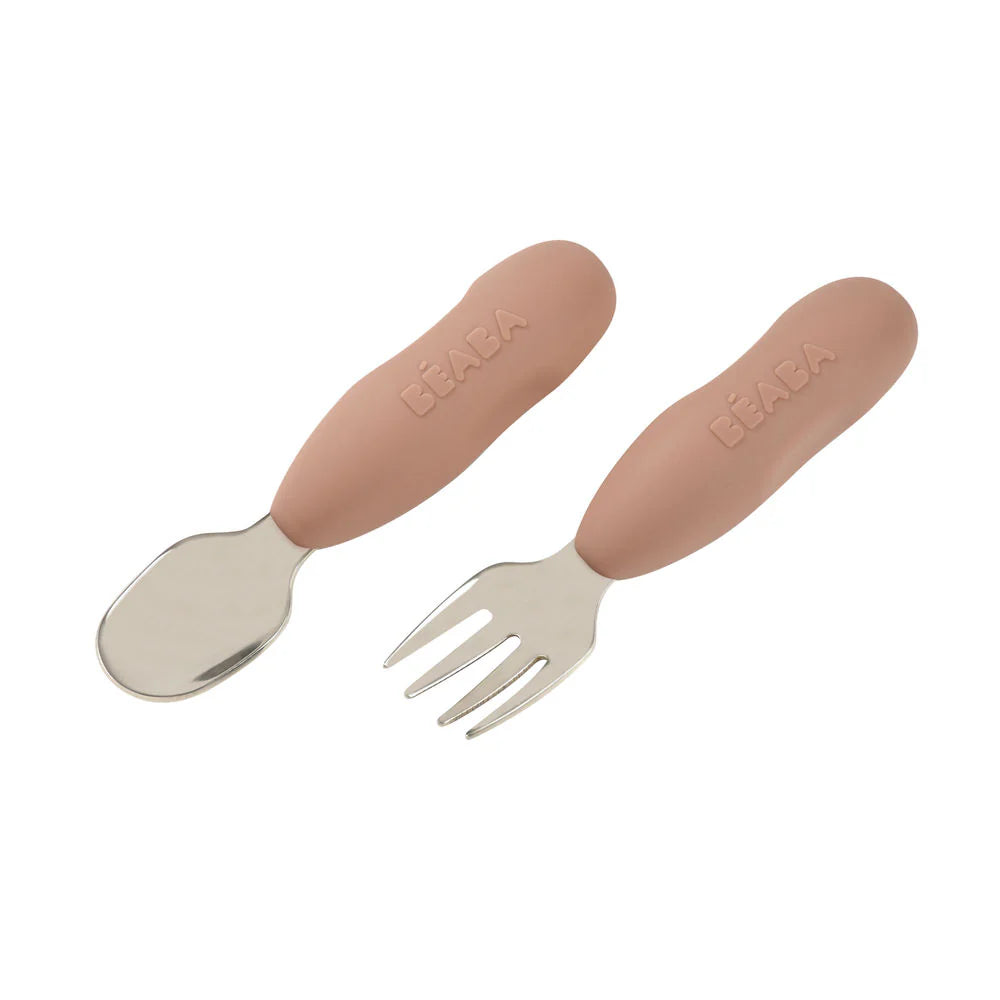 Beaba Fork & Spoon Stainless Steel Pre-Cutlery - PRALIN