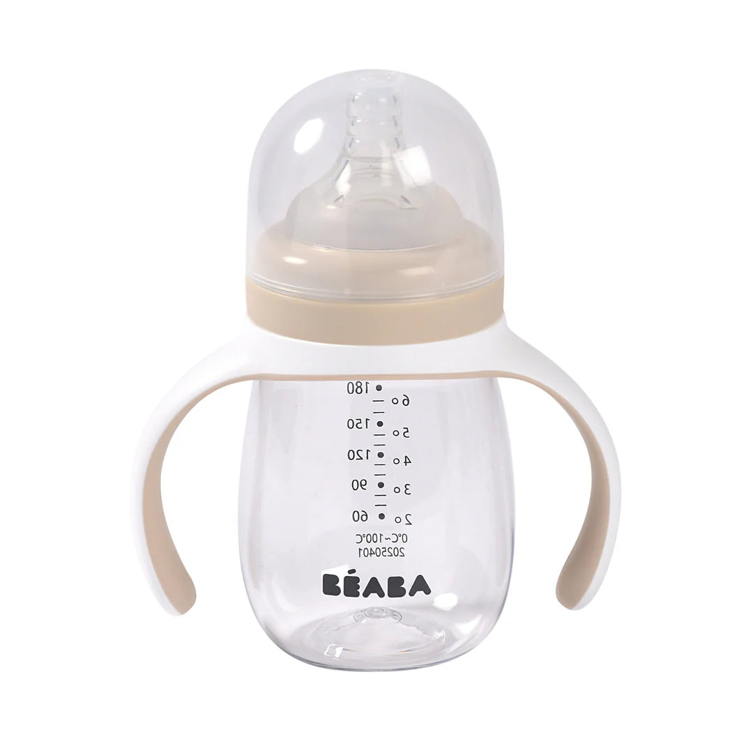 Beaba 2 In 1 Bottle To Sippy Learning Cup 210ML - CLAY | ETA Early July