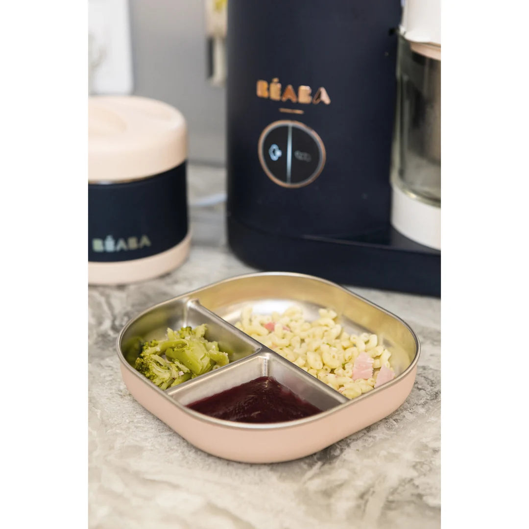 Beaba Stainless Steel Divided Plate - Cotton Candy