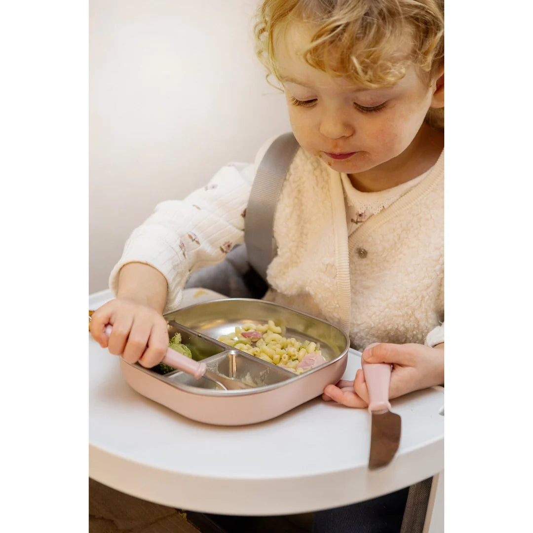 Beaba Stainless Steel Divided Plate - Cotton Candy