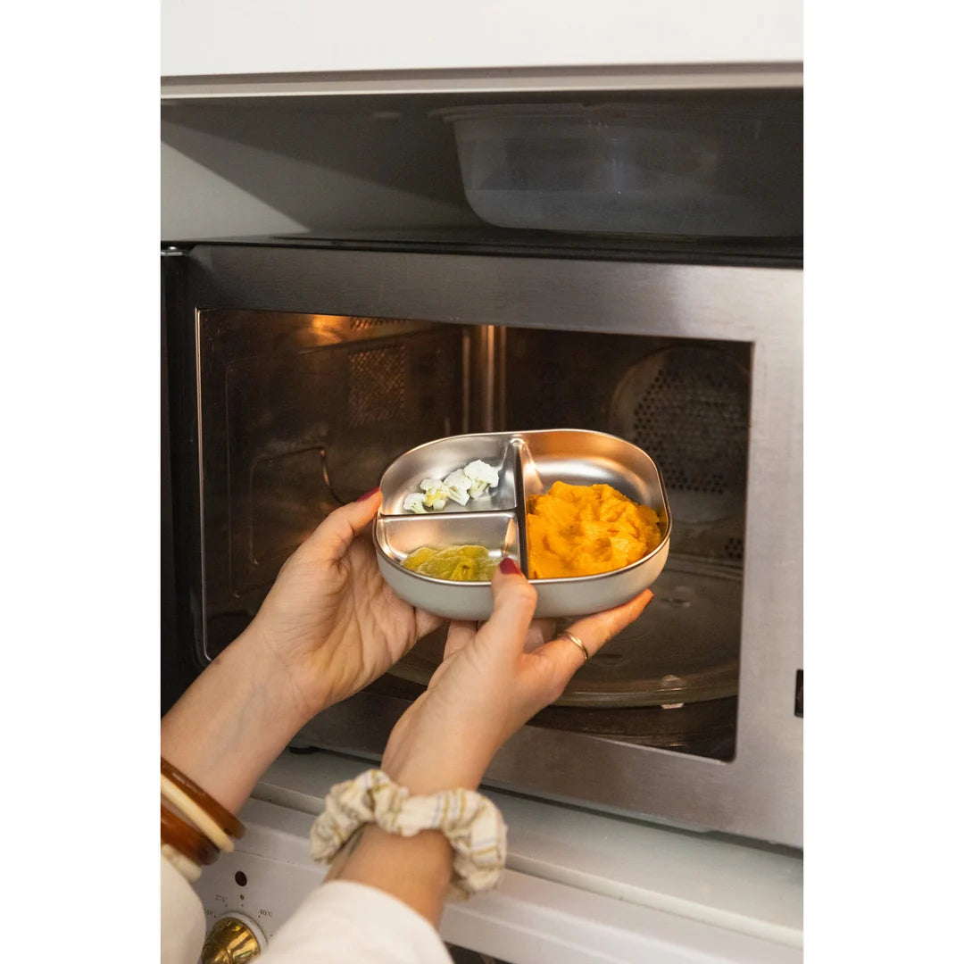 Beaba Stainless Steel Divided Plate - Cotton Candy
