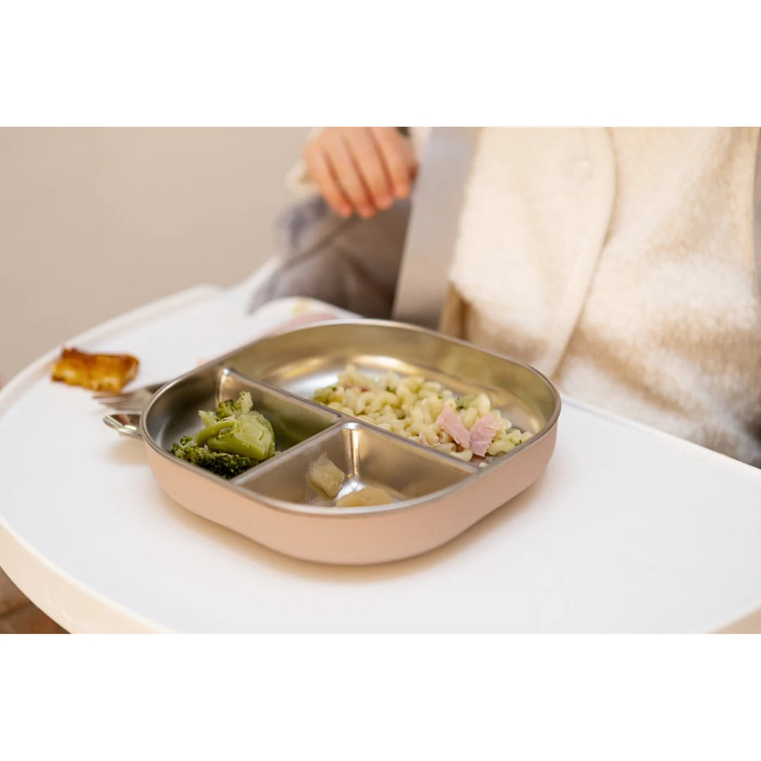 Beaba Stainless Steel Divided Plate - Cotton Candy