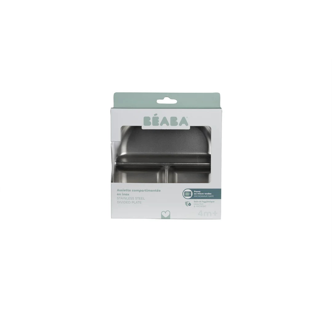 Beaba Stainless Steel Divided Plate - Cotton Candy