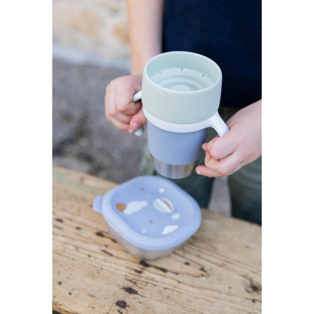 Beaba Click & Drink 360 Stainless Steel Learning Cup 240ML - PEBBLE | ETA early July