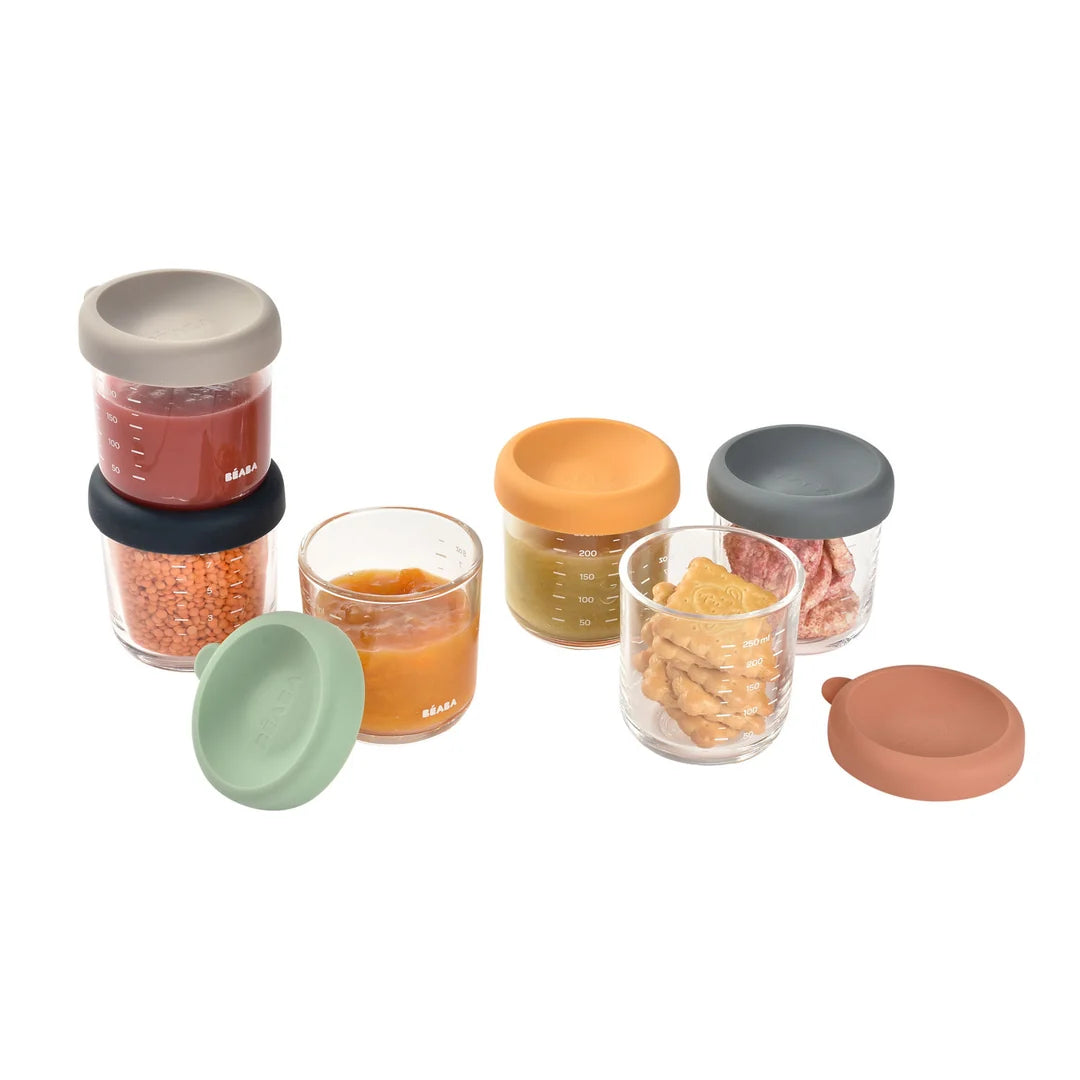 Beaba Glass Portion Jars 250ML 6 Pack