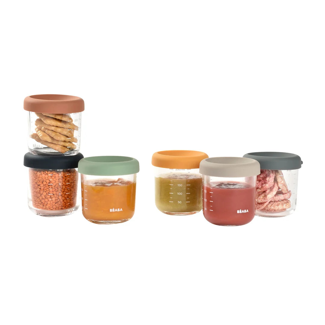 Beaba Glass Portion Jars 250ML 6 Pack