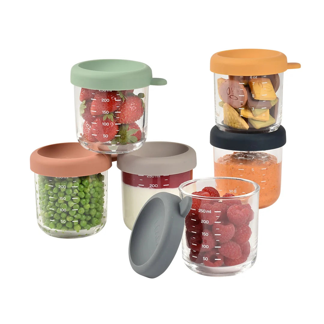Beaba Glass Portion Jars 250ML 6 Pack