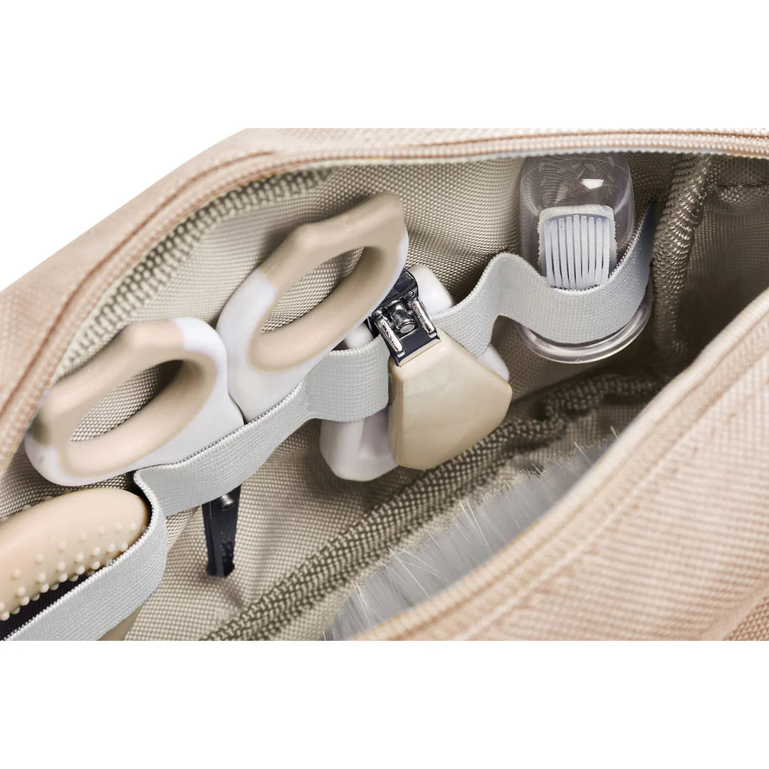 Beaba Baby 7 Piece Grooming Set With Toiletry Pouch - CLAY