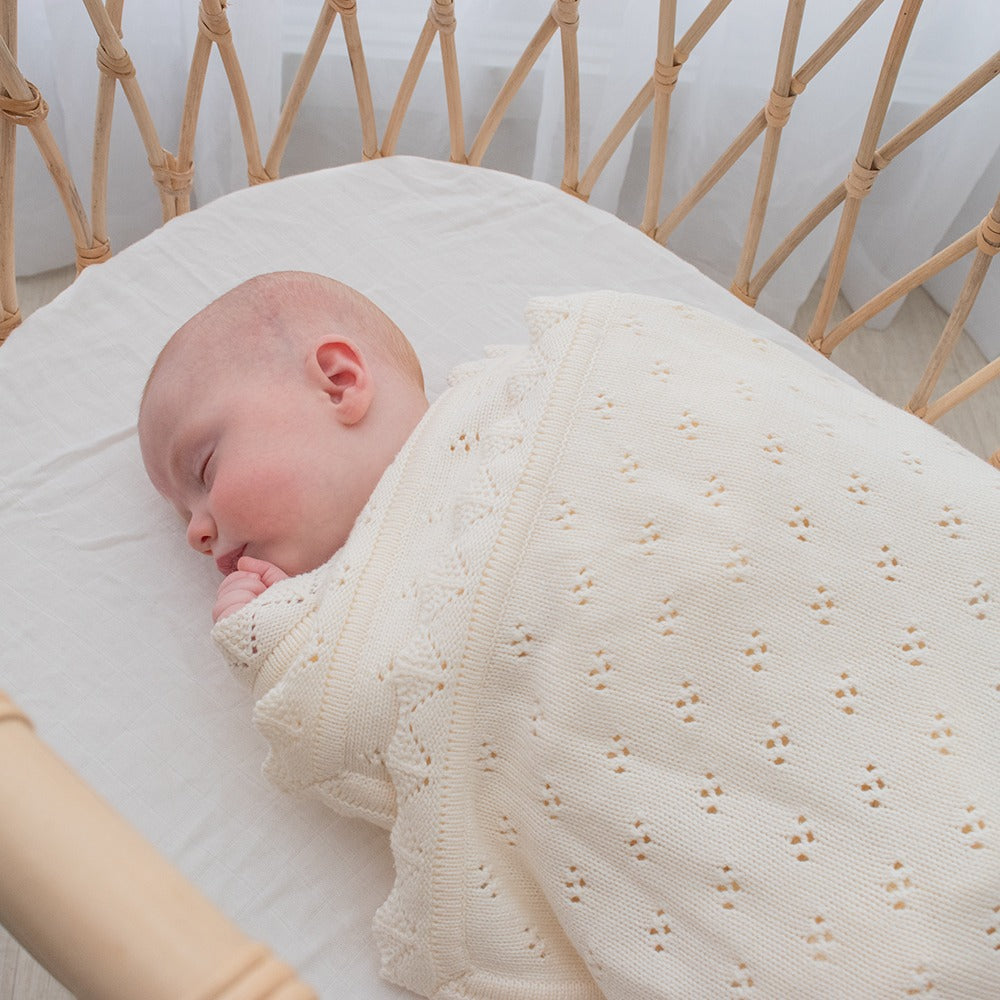 Bamboo Cotton Heirloom Blanket - Natural - Tiny Tots Baby Store 