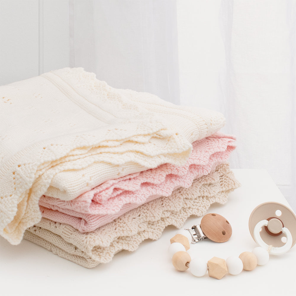 Bamboo Cotton Heirloom Blanket - Sand - Tiny Tots Baby Store 