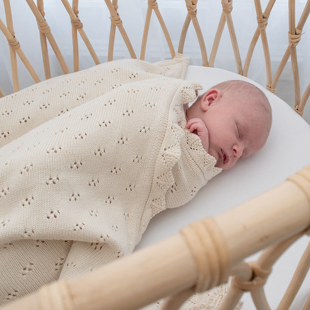 Bamboo Cotton Heirloom Blanket - Sand - Tiny Tots Baby Store 