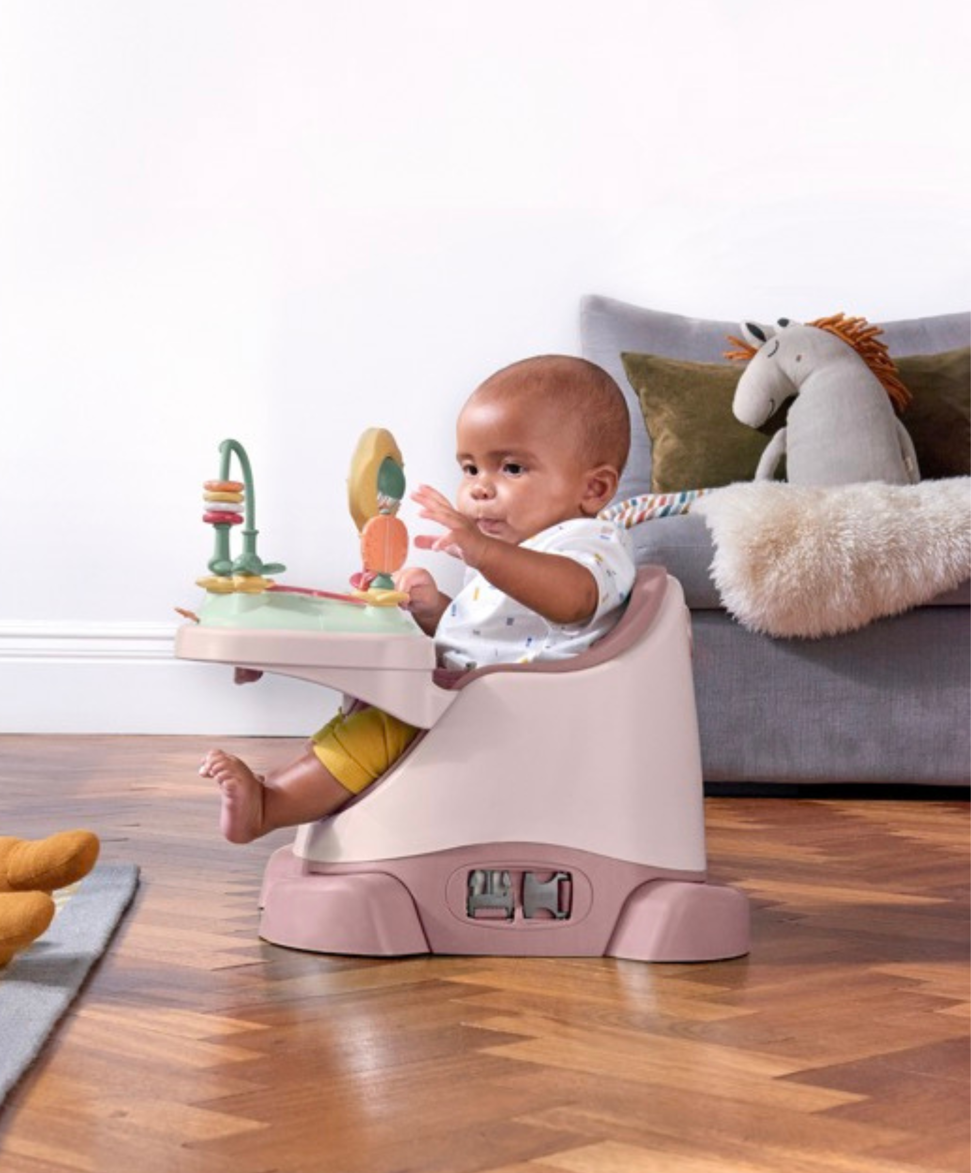 Bug 3-in-1 Floor & Booster Seat with Activity Tray - Blossom - Tiny Tots Baby Store 