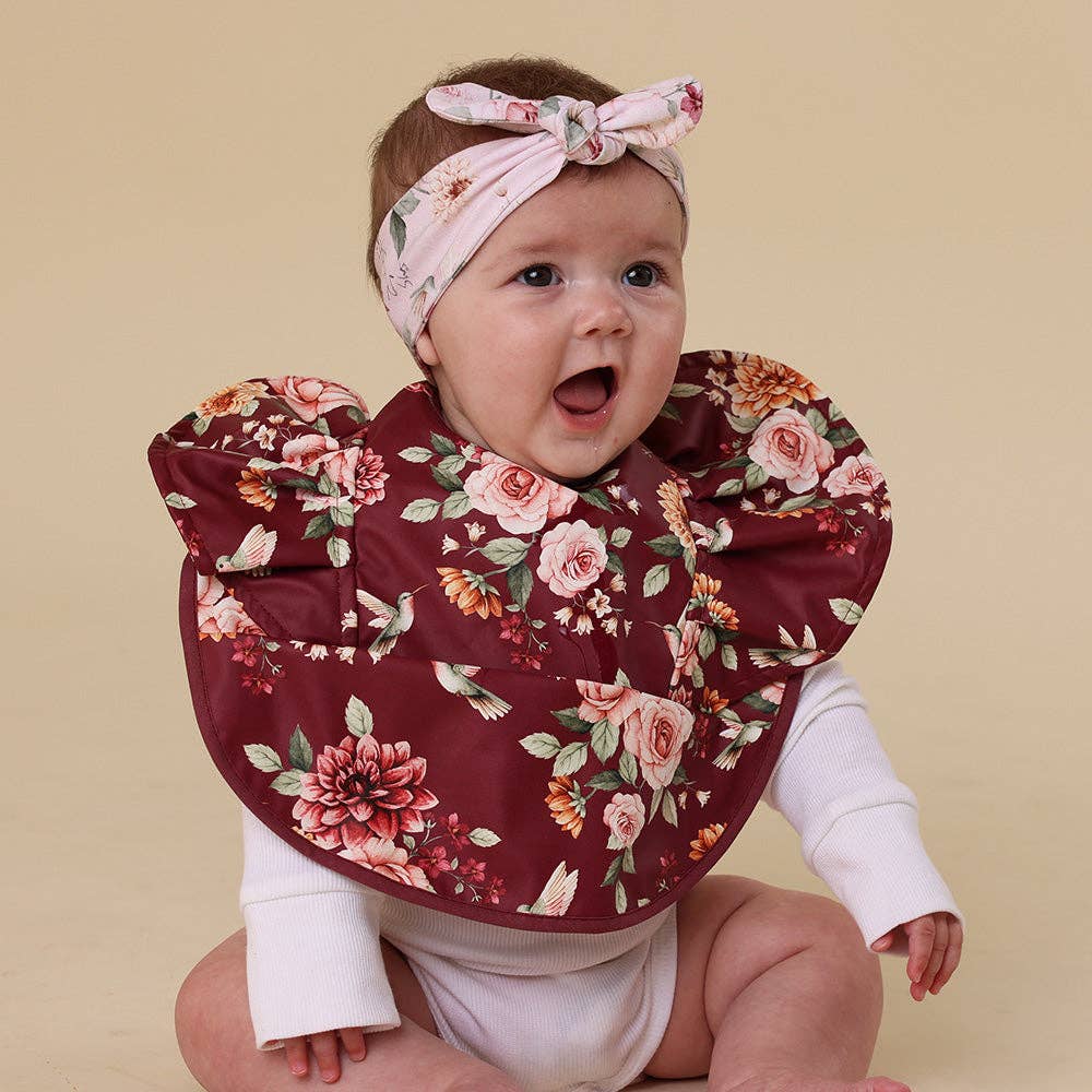 Snuggle Hunny - Floral Flutter Frill Snuggle Bib