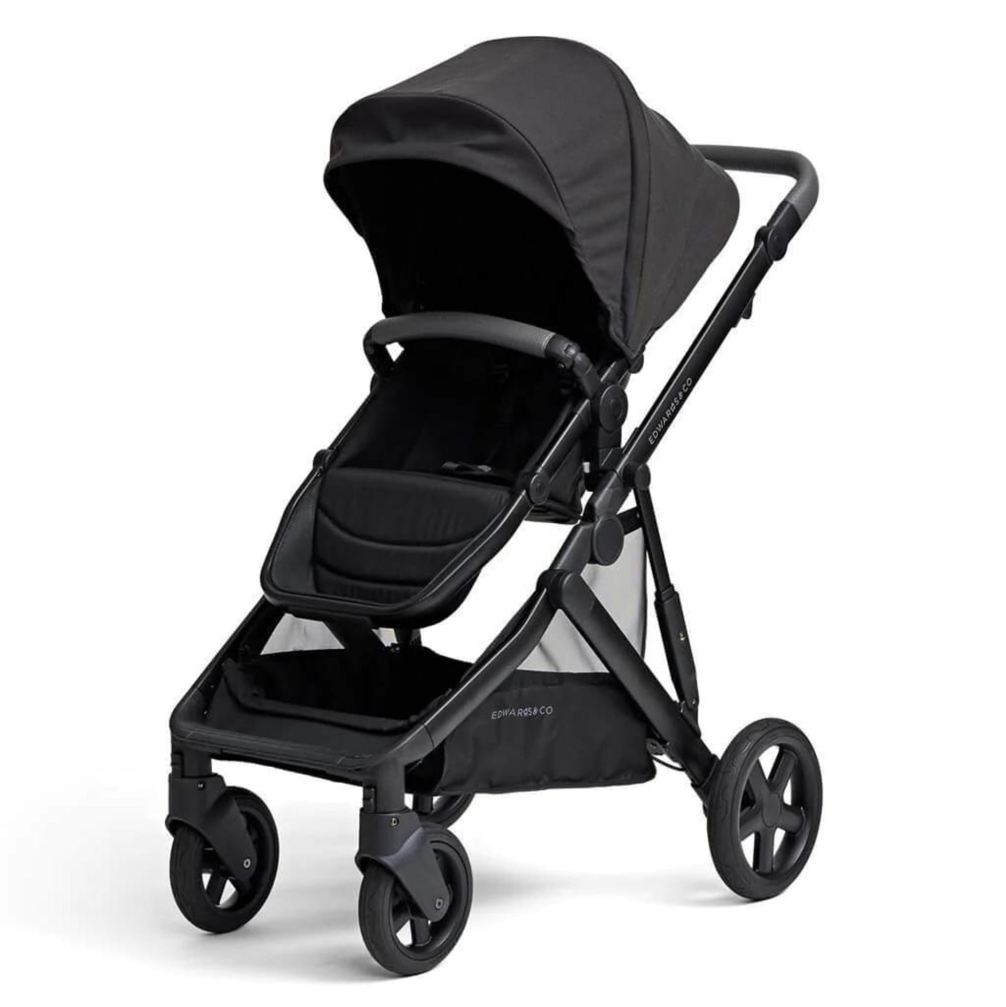 Edwards & Co Olive Stroller BLACK LUX Free Newborn Cushion - Tiny Tots Baby Store 