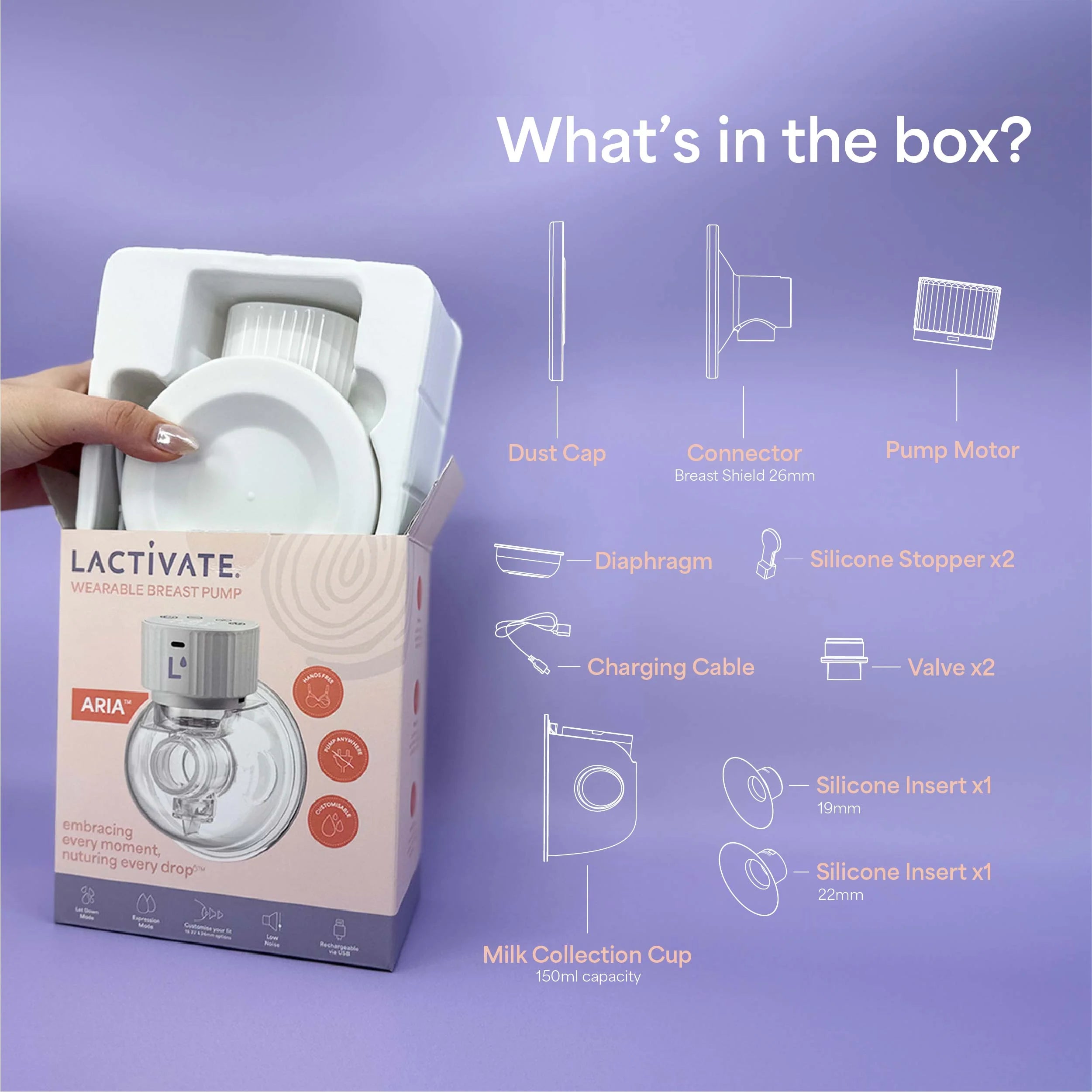 Lactivate ARIA Wearable Breast Pump - Tiny Tots Baby Store 