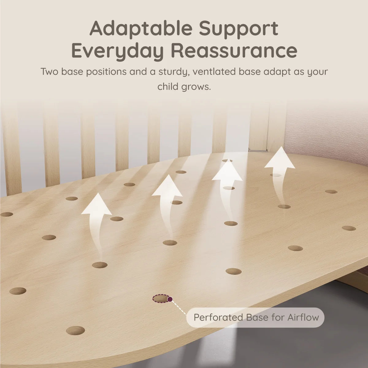 Boori Eden Elite Oval Cot | Light Blueberry & Beech