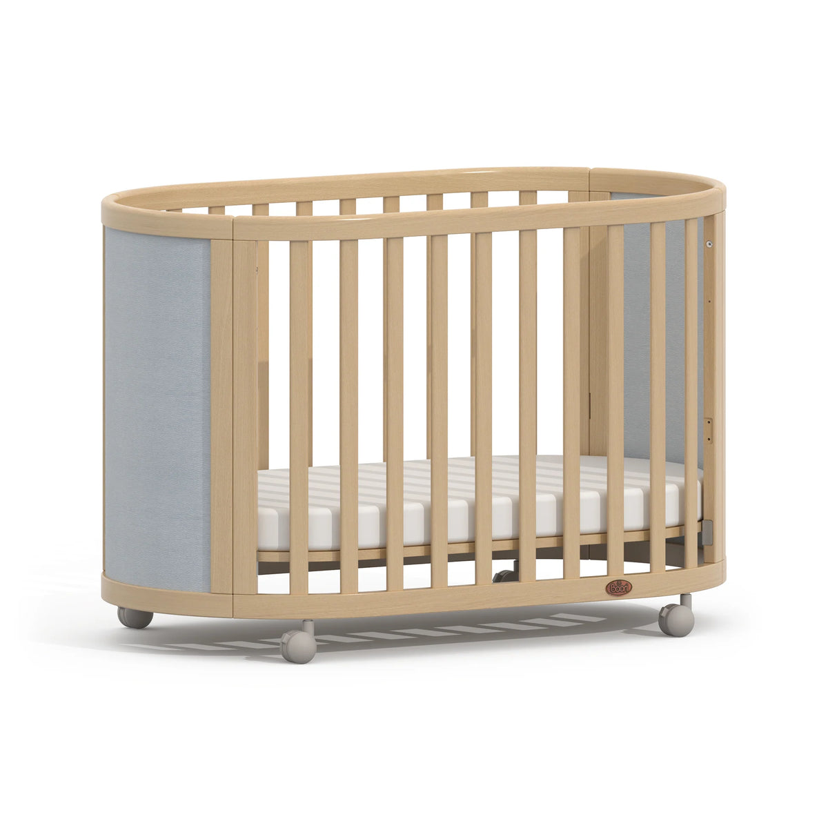 Boori Eden Elite Oval Cot | Light Blueberry & Beech