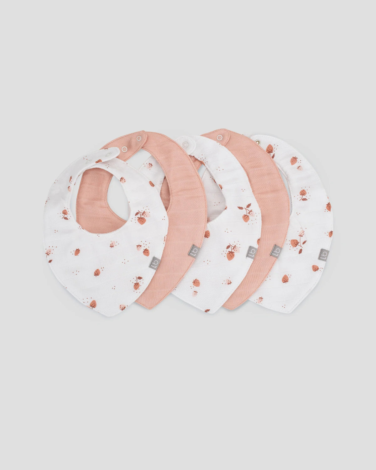 Little Bamboo Muslin Bibs 5PK - Dusty Rose