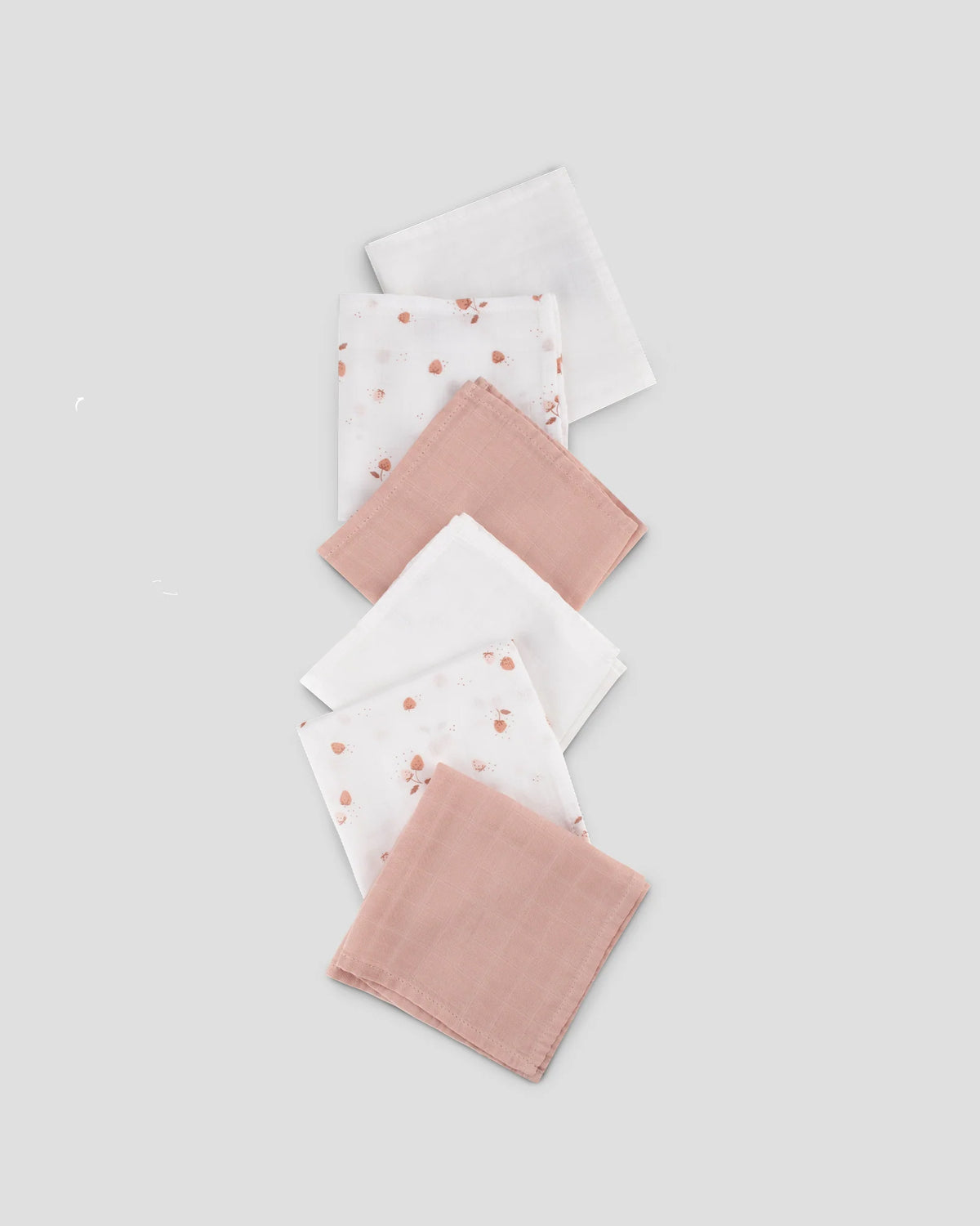 Little Bamboo Muslin Washers 6Pk - Dusty Rose