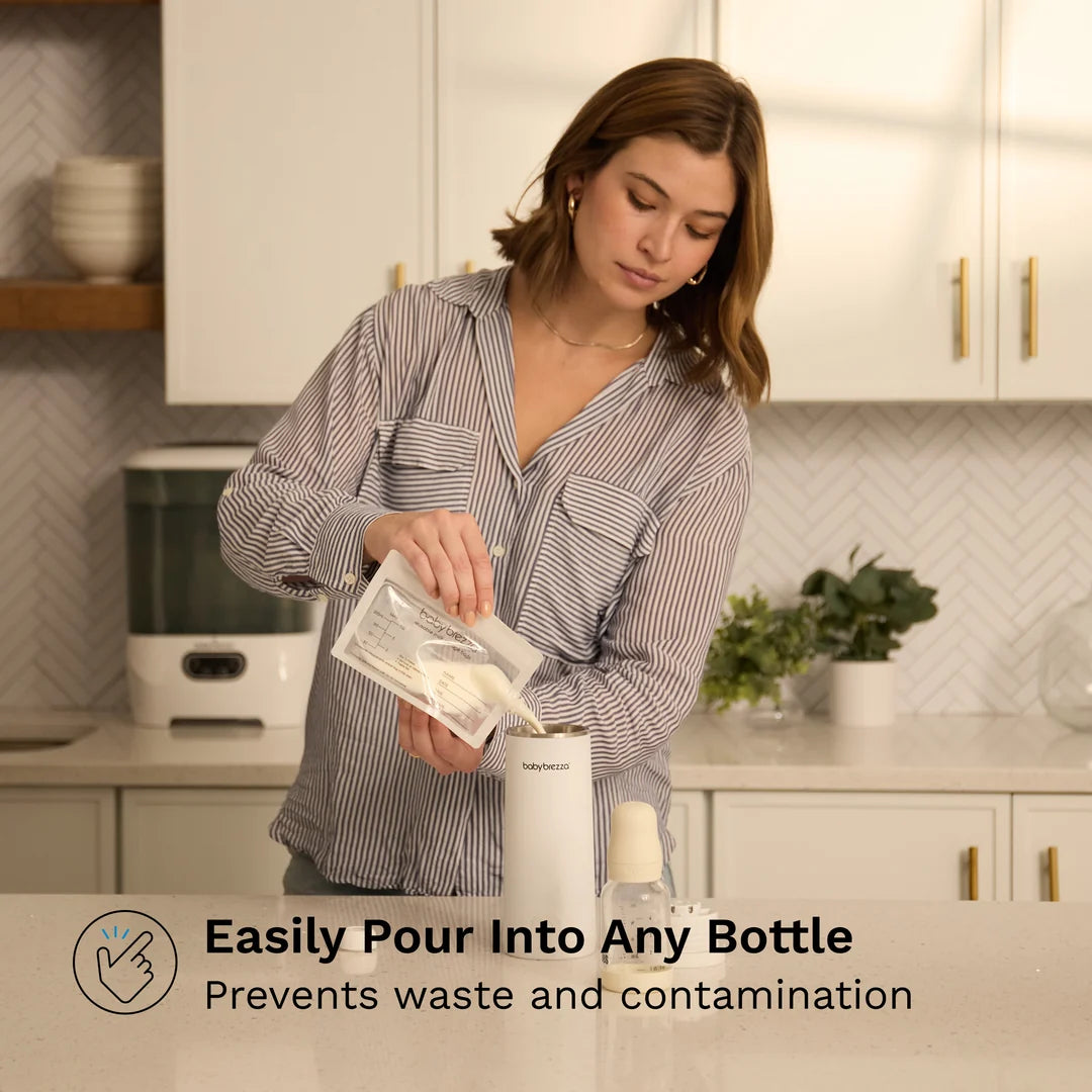 BabyBrezza Reusable Breast Milk Bags With Funnel - 10pk