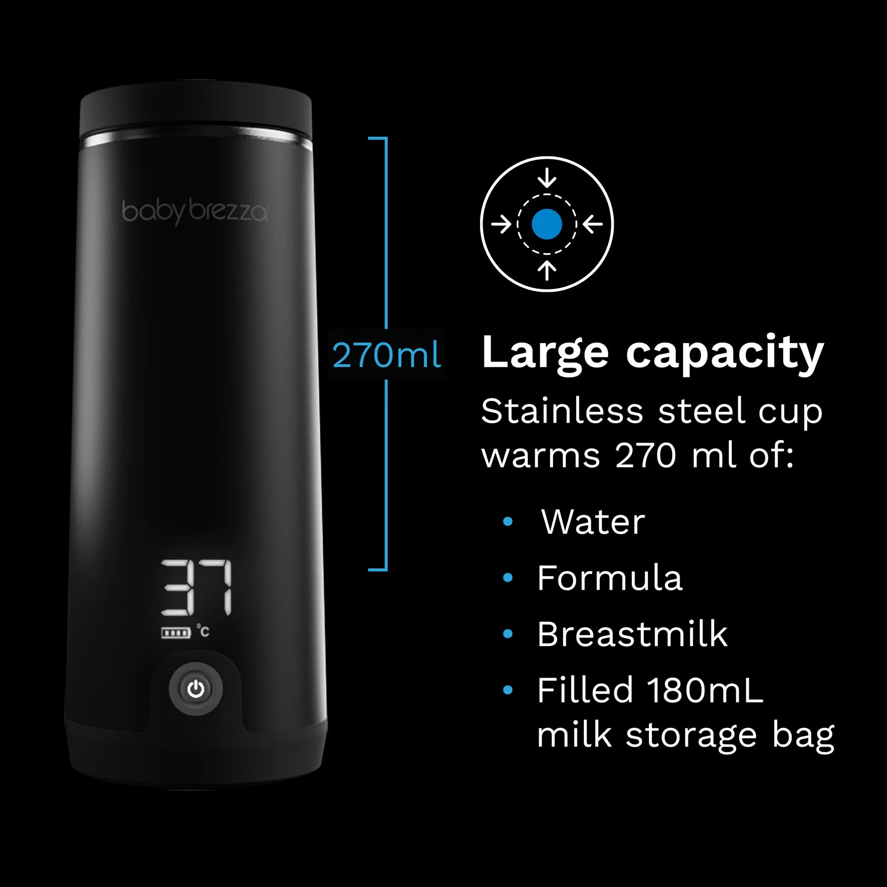 Baby Brezza Superfast Portable Bottle Warmer - Black 