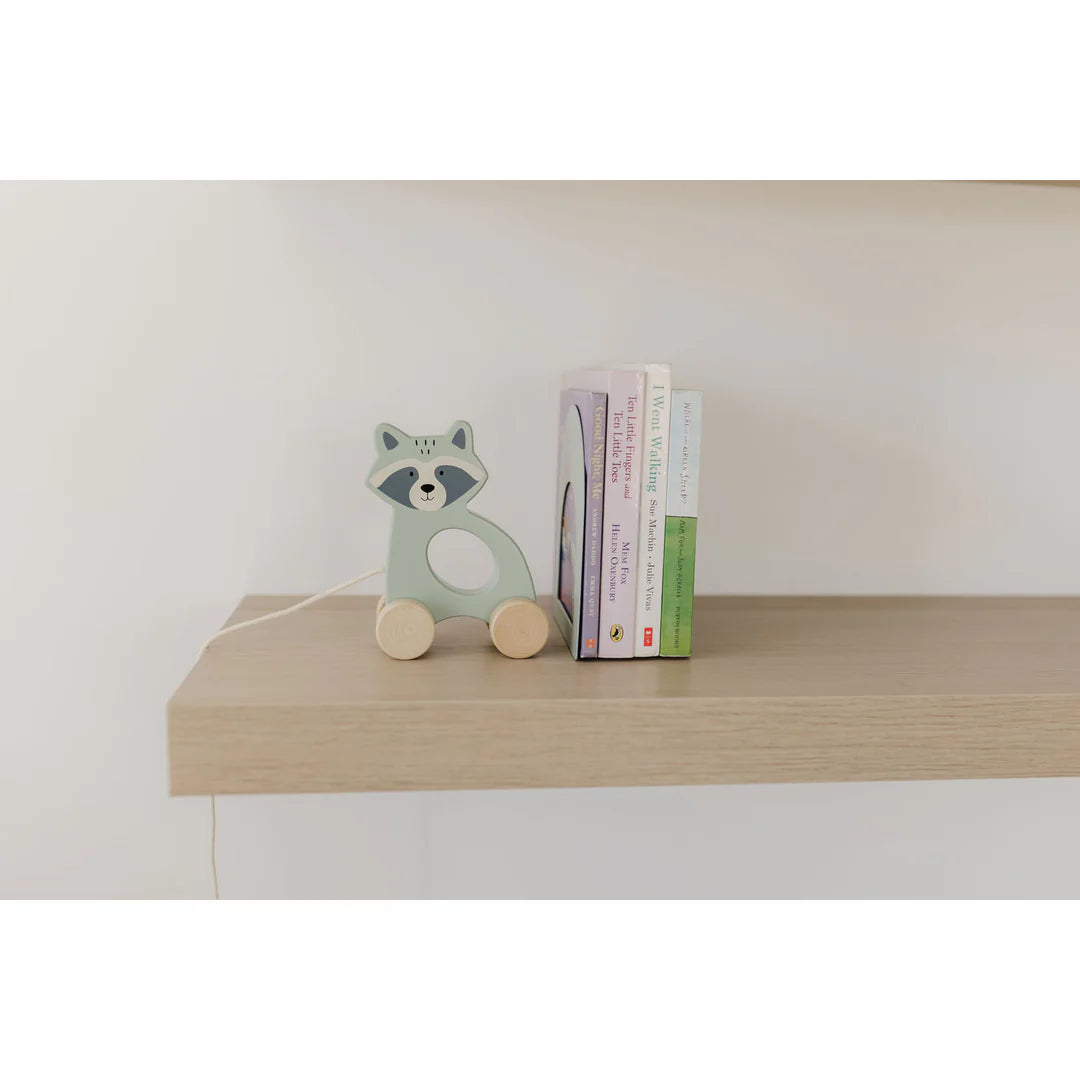Bubble Wooden Raccoon Pull Along Toy | ETA Early SEP