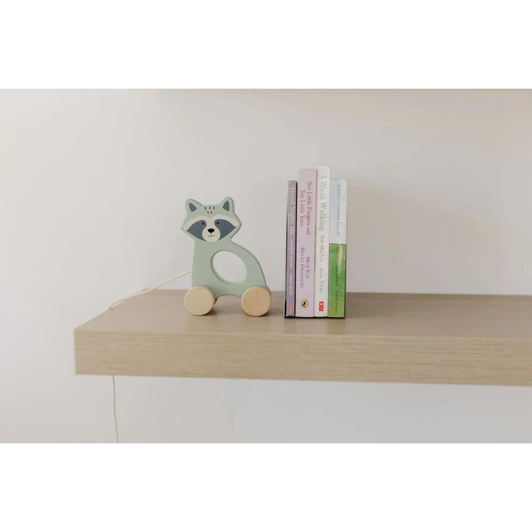 Bubble Wooden Raccoon Pull Along Toy | ETA Early SEP