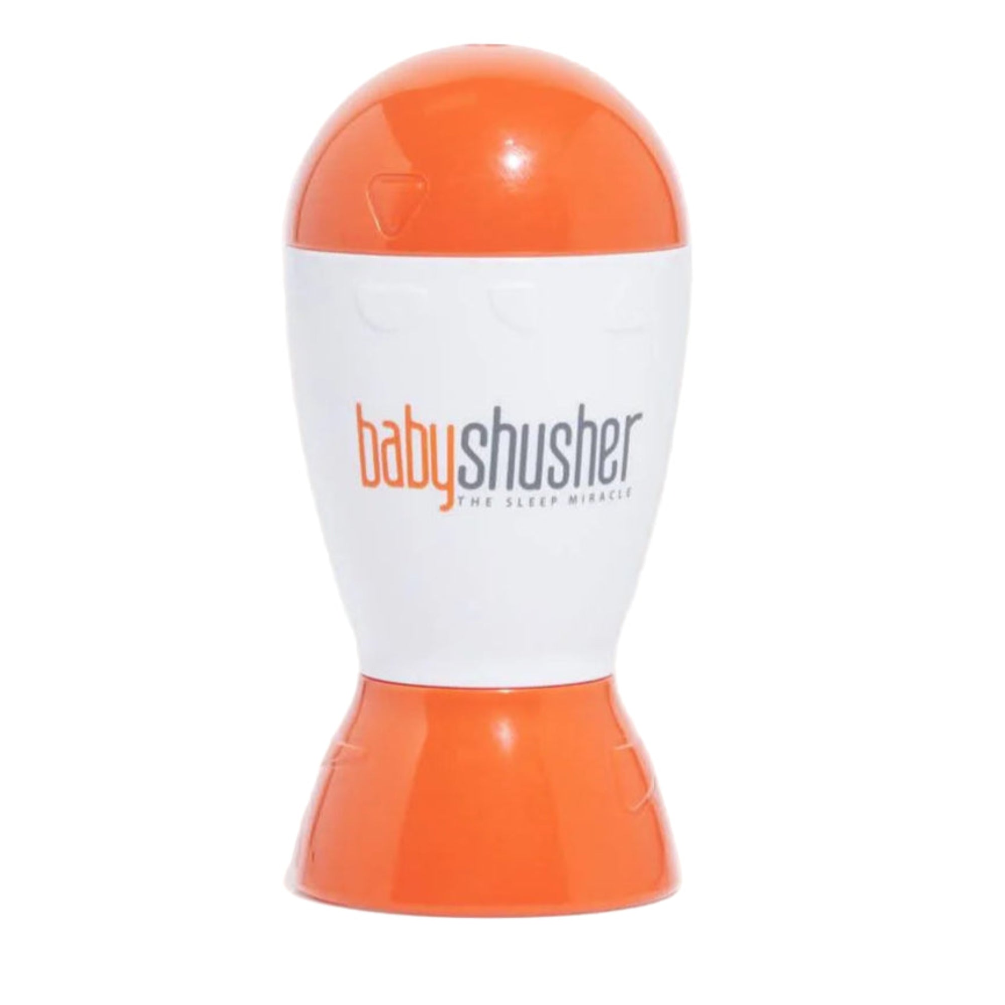 Orange and white 'baby shusher' product on a white background