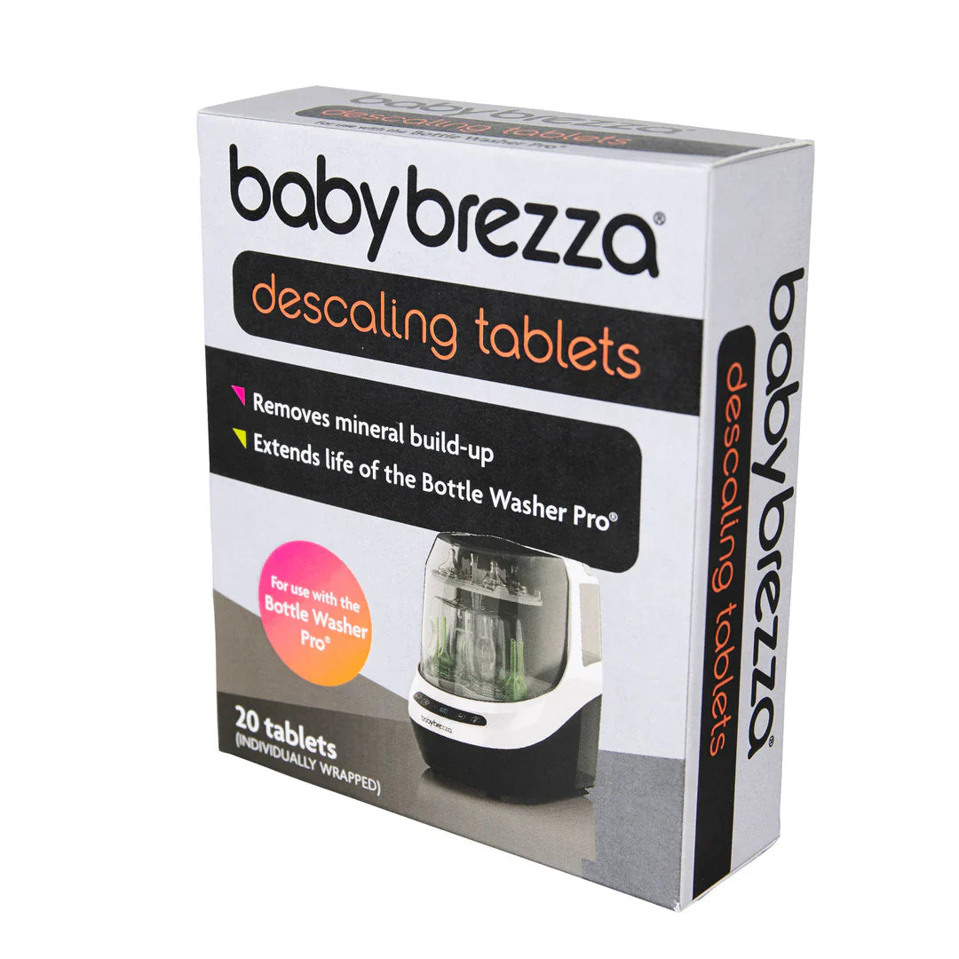 Box of babybrezza descaling tablets on a white background