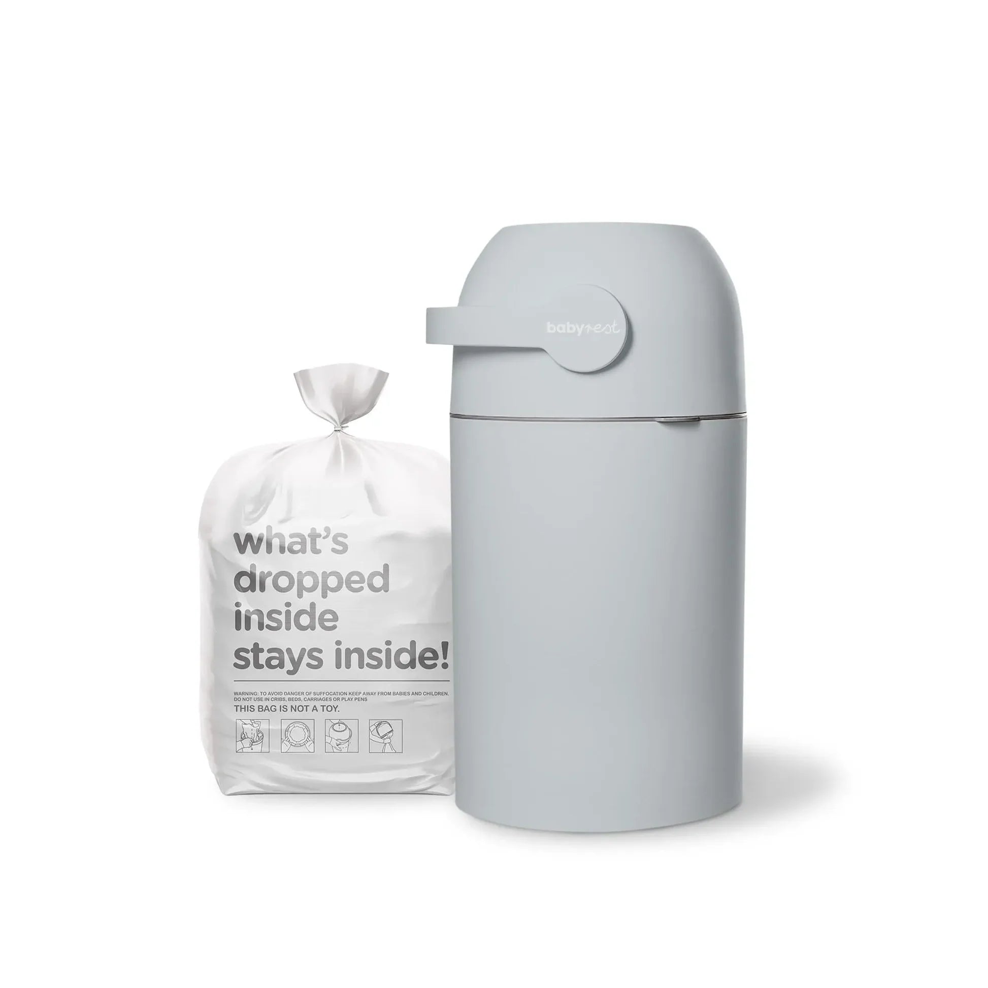 Babyrest Aster Nappy Bin GREY