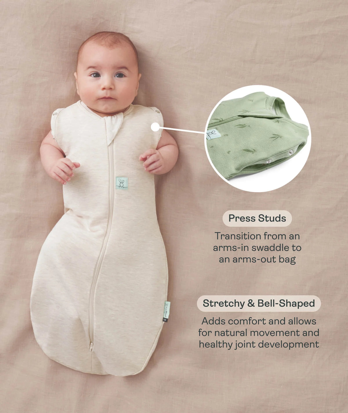 Ergopouch Cocoon Swaddle Bag 1.0 TOG Oatmeal Marle