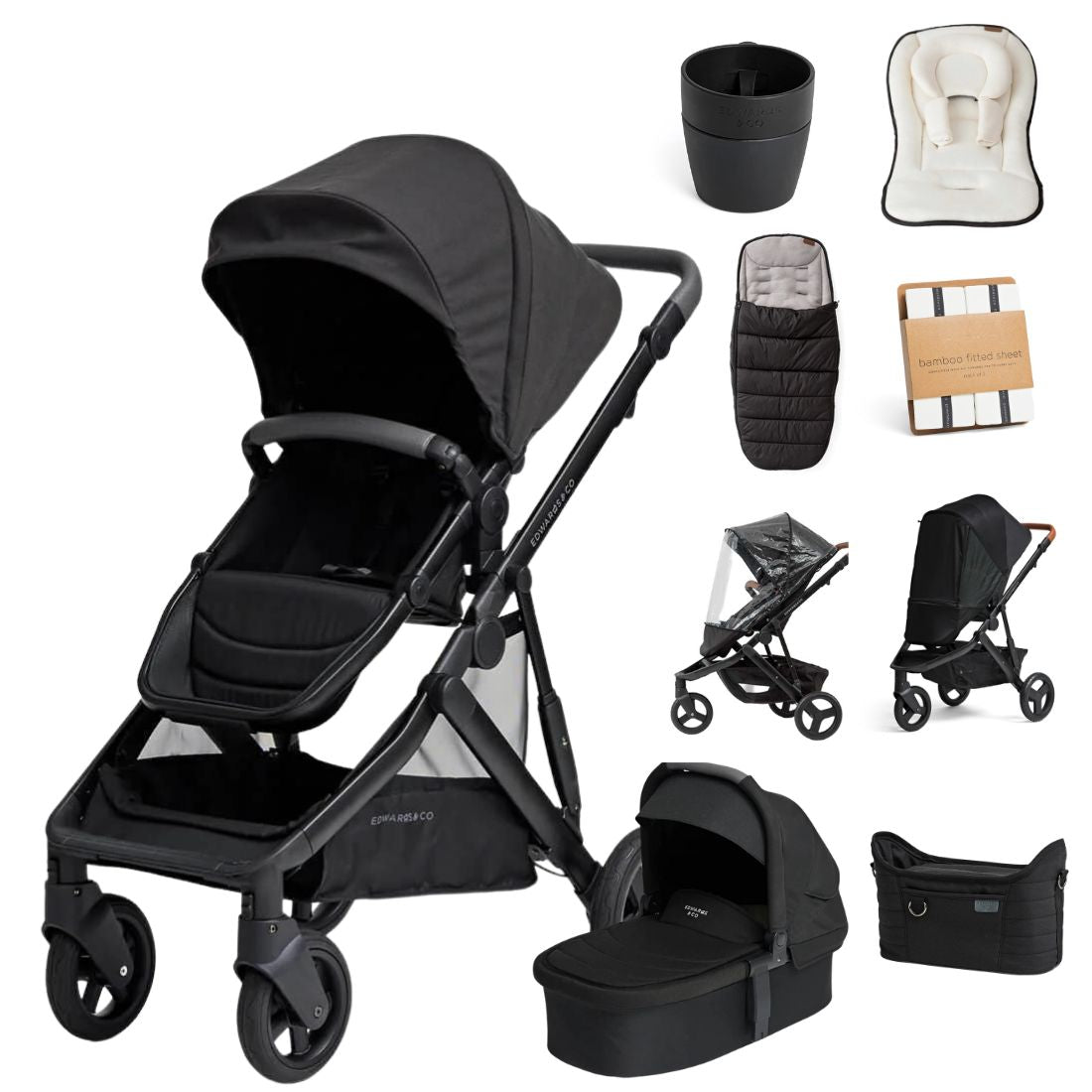 Edwards & Co Olive Double Pram Essentials Package