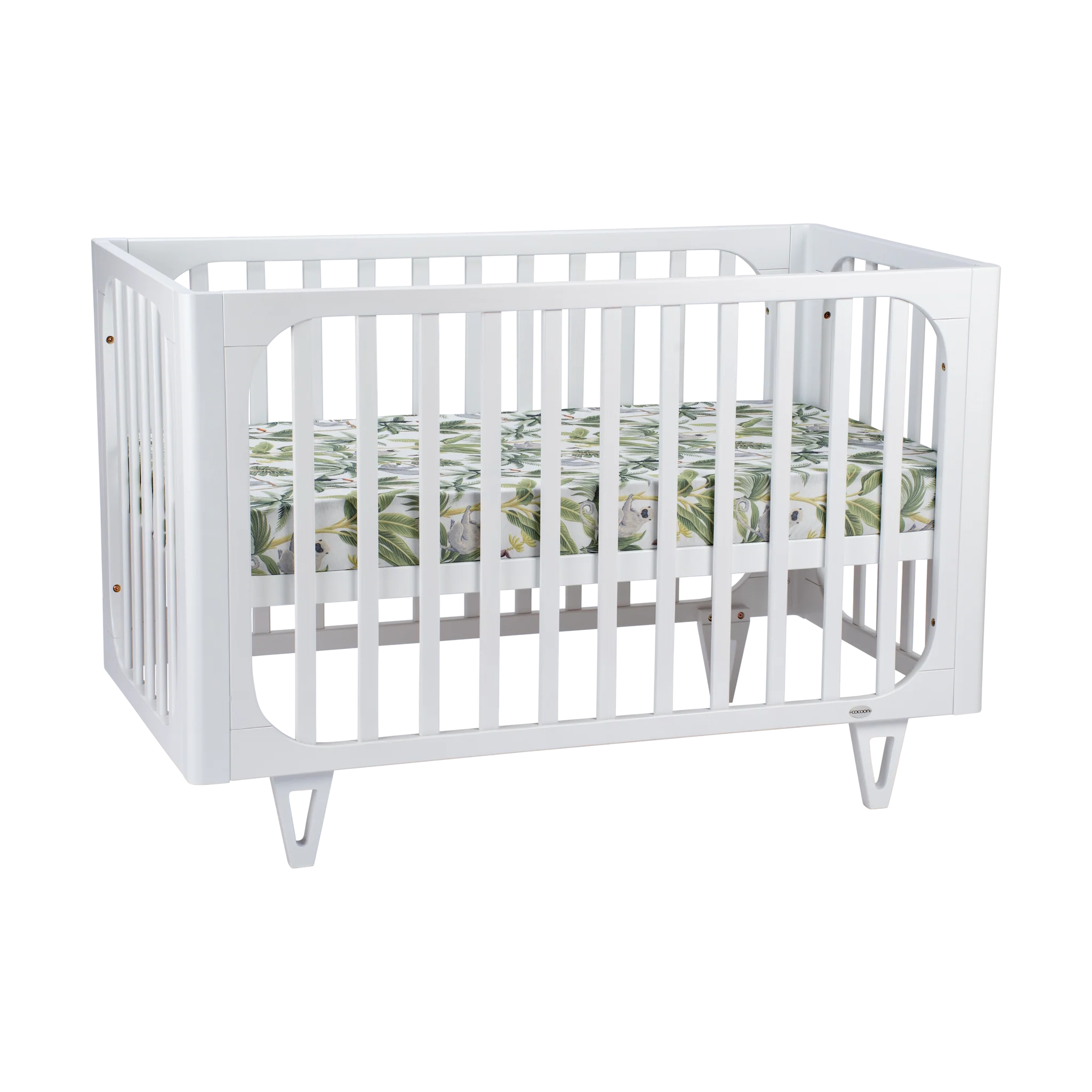 COCOON Vibe White with AU made Inner Spring mattress & Toddler bed rail 