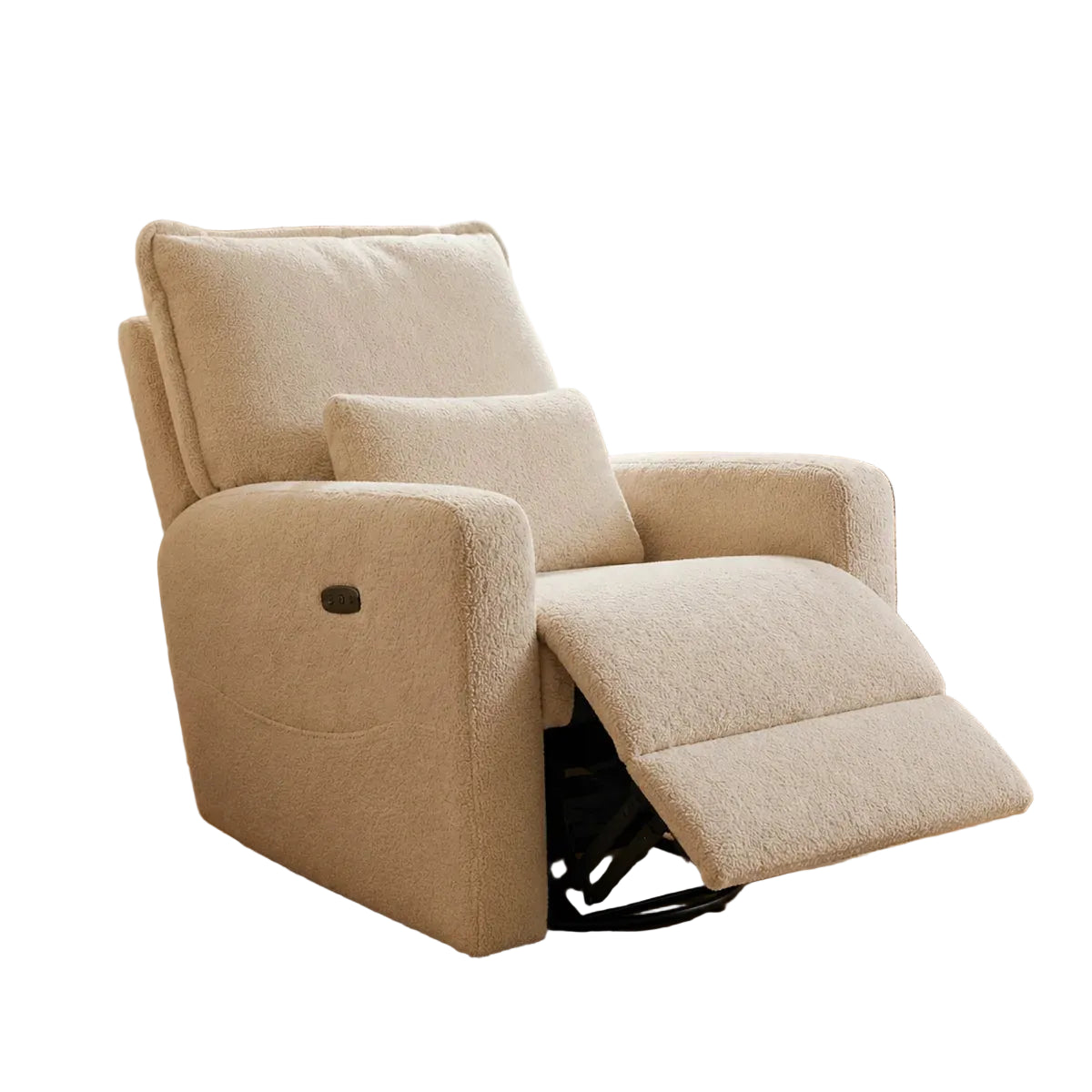 Babystudio Premium Electric Recliner Glider - Teddy Creme Plush
