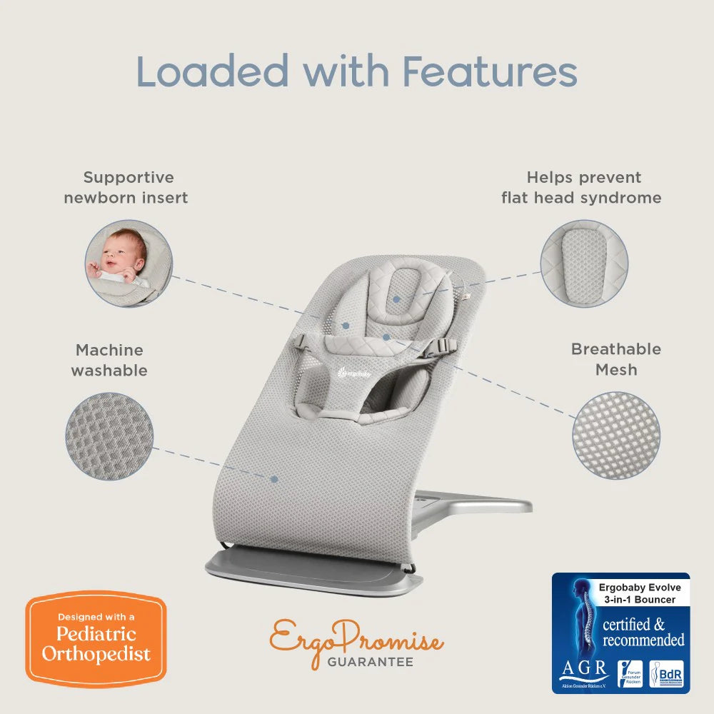 Ergobaby Evolve 3 In 1 Bouncer Mesh - SAGE GREEN