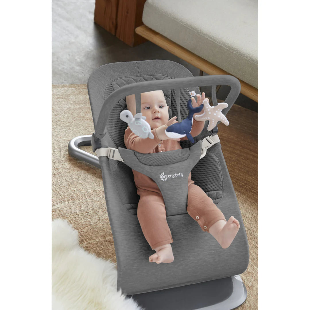 Ergobaby Evolve 3 In 1 Bouncer Ocean Wonders Toy Bar - CHARCOAL GREY