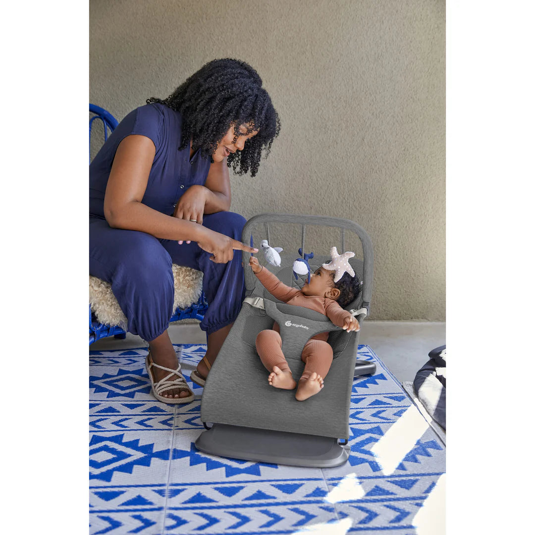 Ergobaby Evolve 3 In 1 Bouncer Ocean Wonders Toy Bar - CHARCOAL GREY