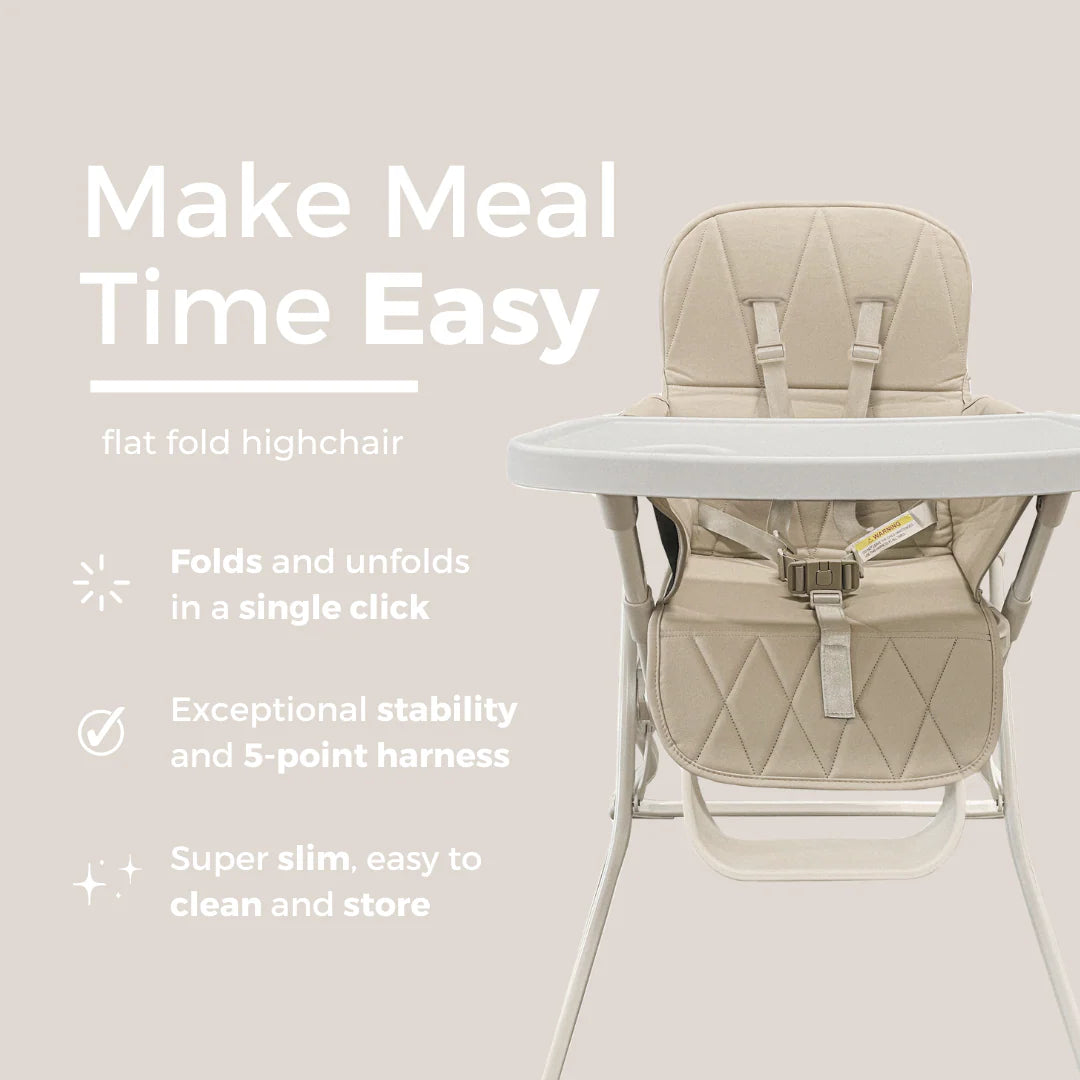 Babystudio Super Slim Flat Fold High Chair 