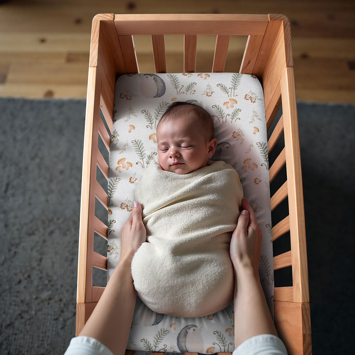 Cocoon Bassinet Fitted Sheet – Hedgehog - Tiny Tots Baby Store 