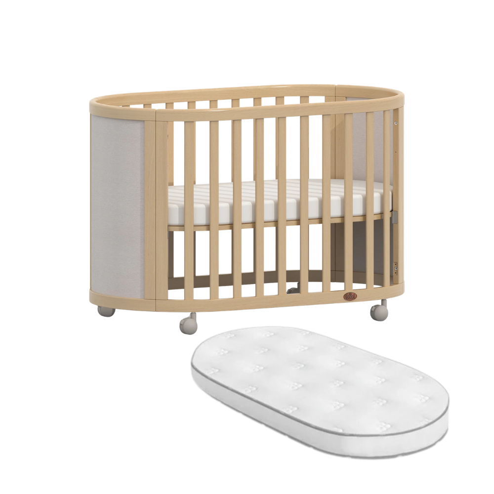 Boori Eden Elite Oval Cot | Light Blueberry & Beech