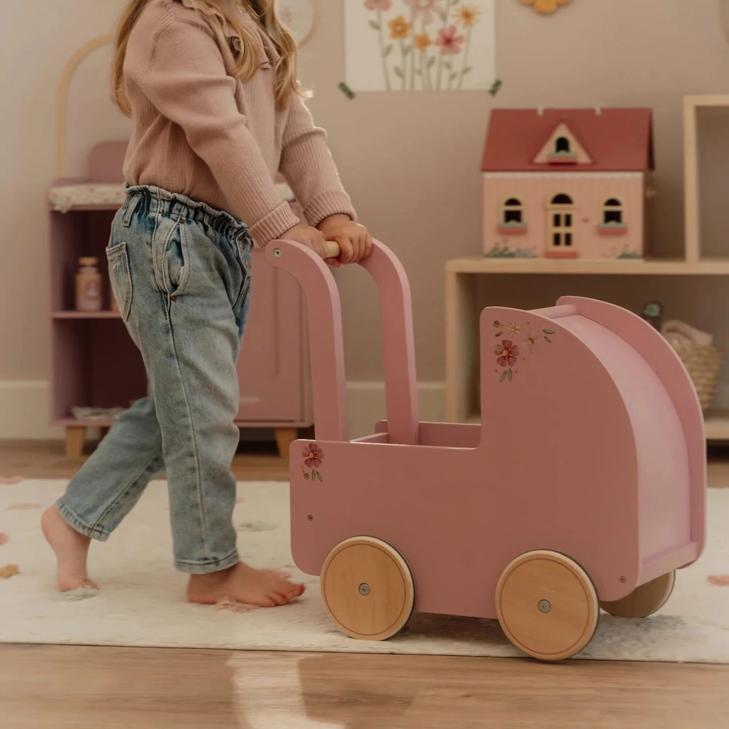 Little Dutch Wooden Doll Pram
