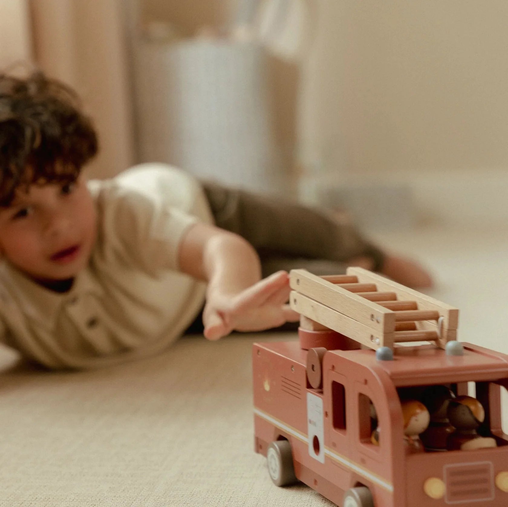 Little Dutch Wooden Fire Truck Set 