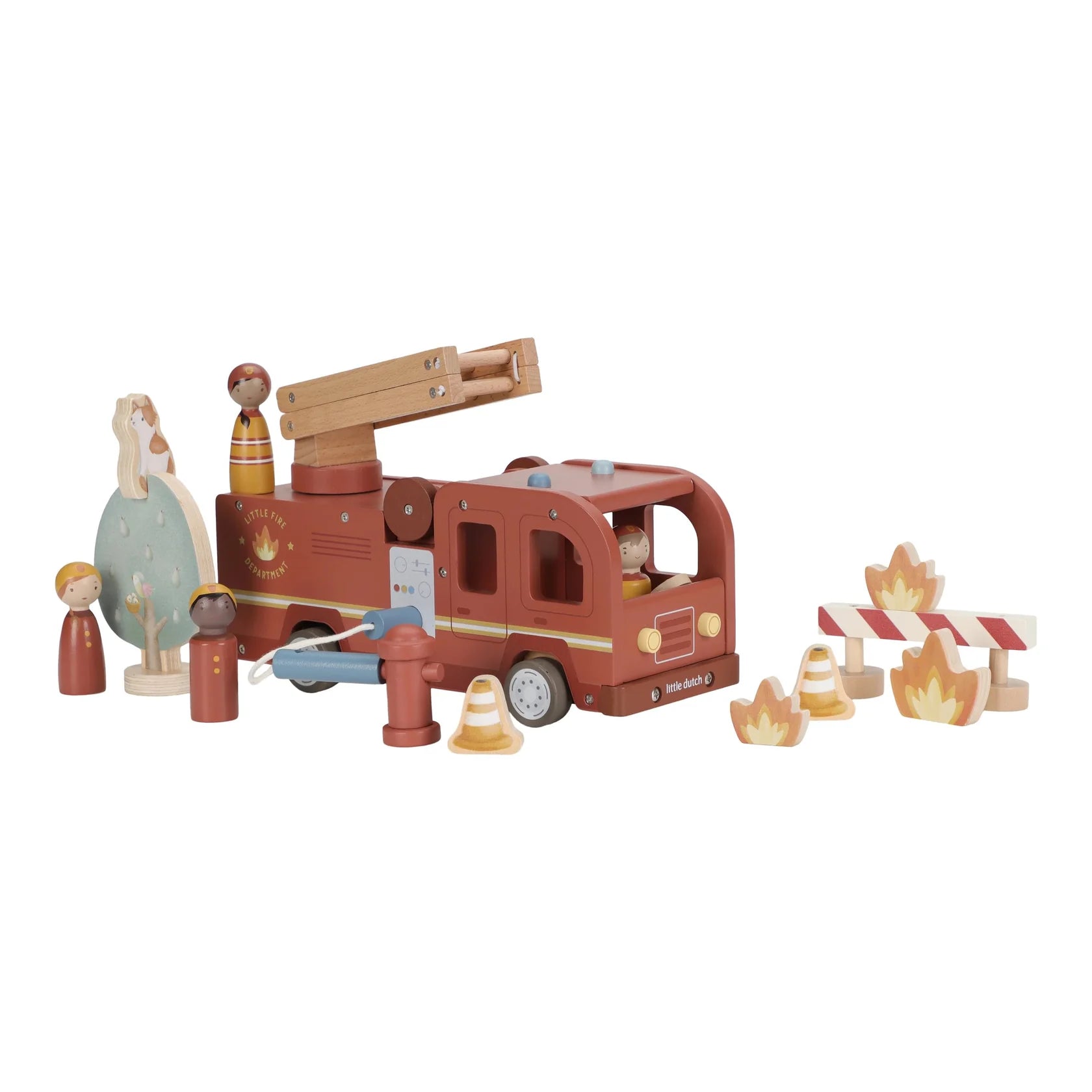 Little Dutch Wooden Fire Truck Set 
