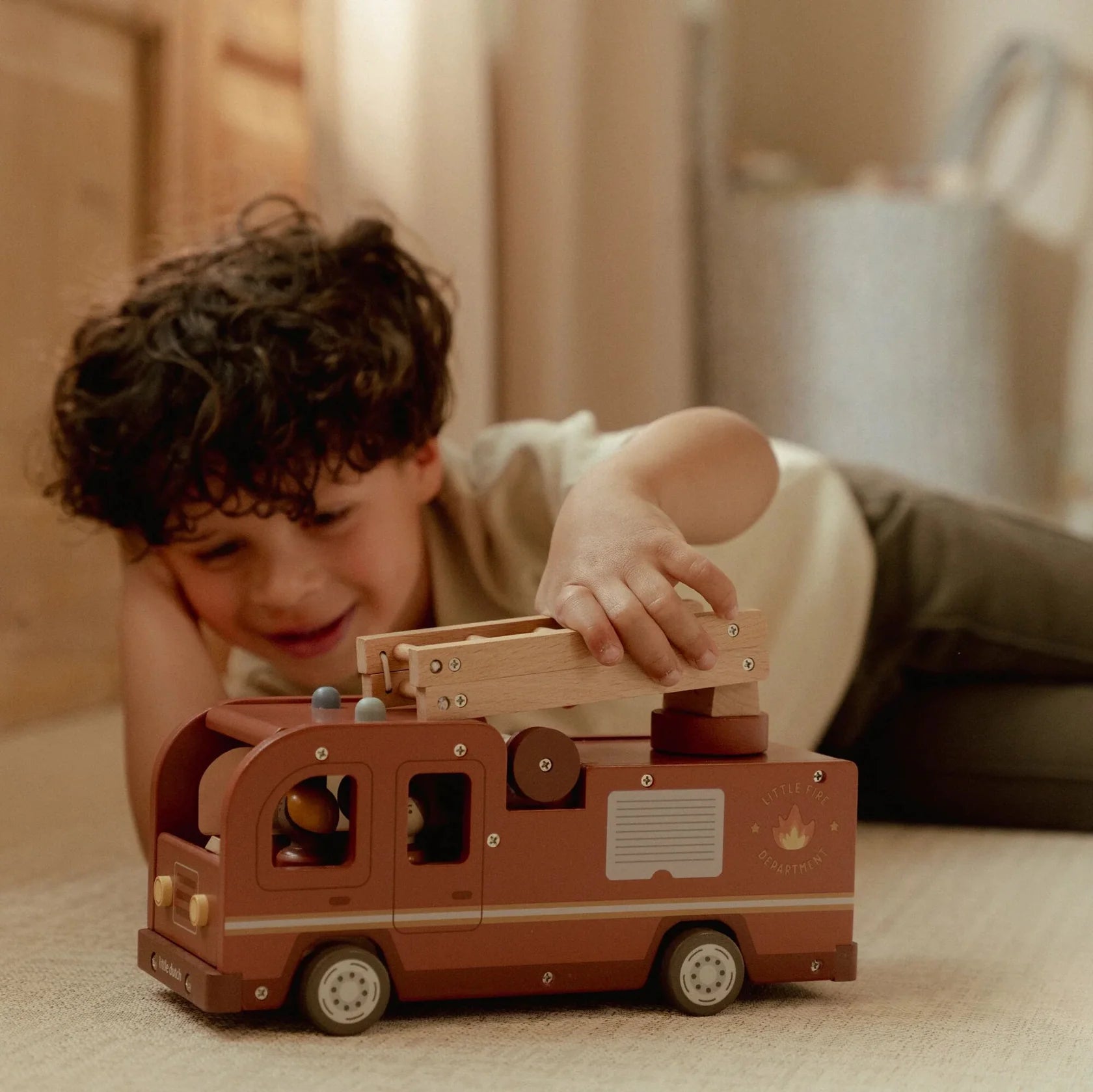 Little Dutch Wooden Fire Truck Set 