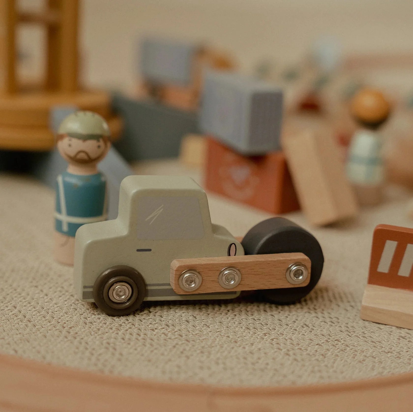Little  Dutch Wooden Crane and Train Track Set 