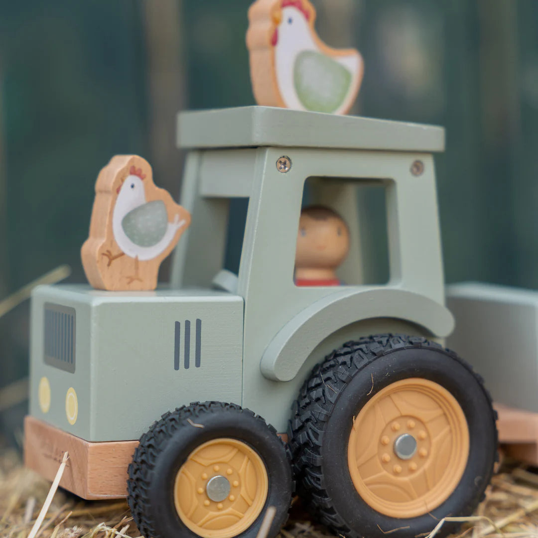 Little Dutch Little Farm Tractor With Trailer - Tiny Tots Baby Store 