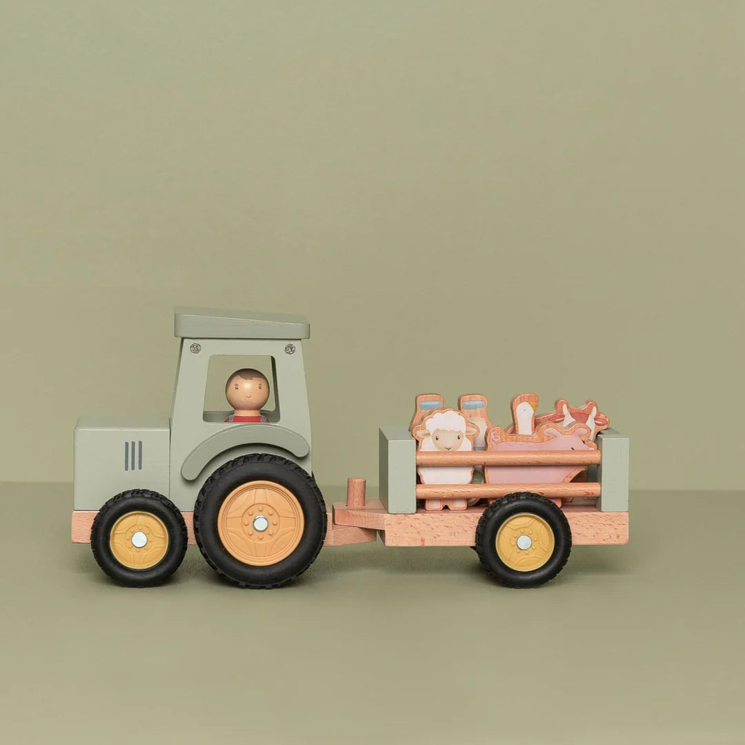 Little Dutch Little Farm Tractor With Trailer - Tiny Tots Baby Store 