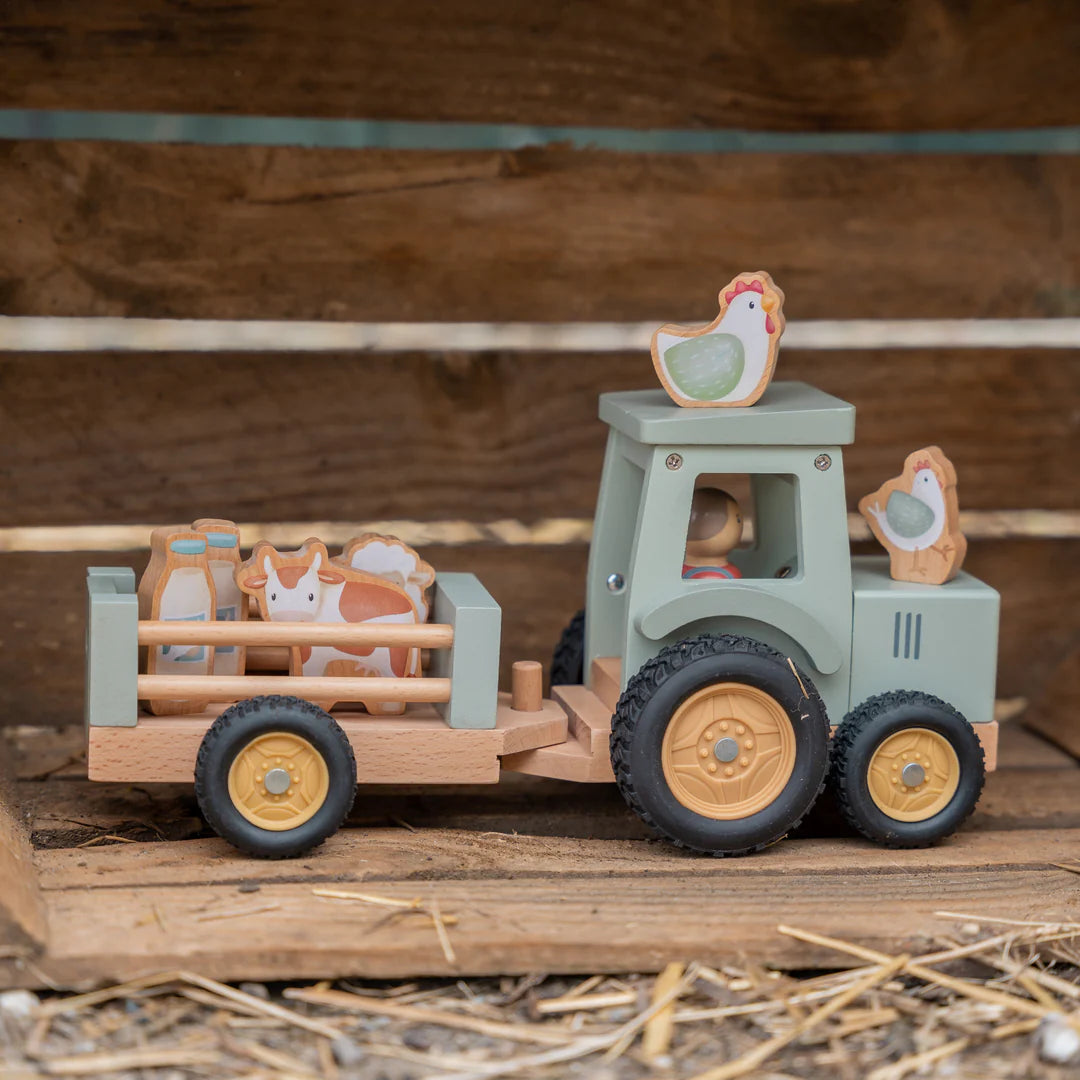 Little Dutch Little Farm Tractor With Trailer - Tiny Tots Baby Store 