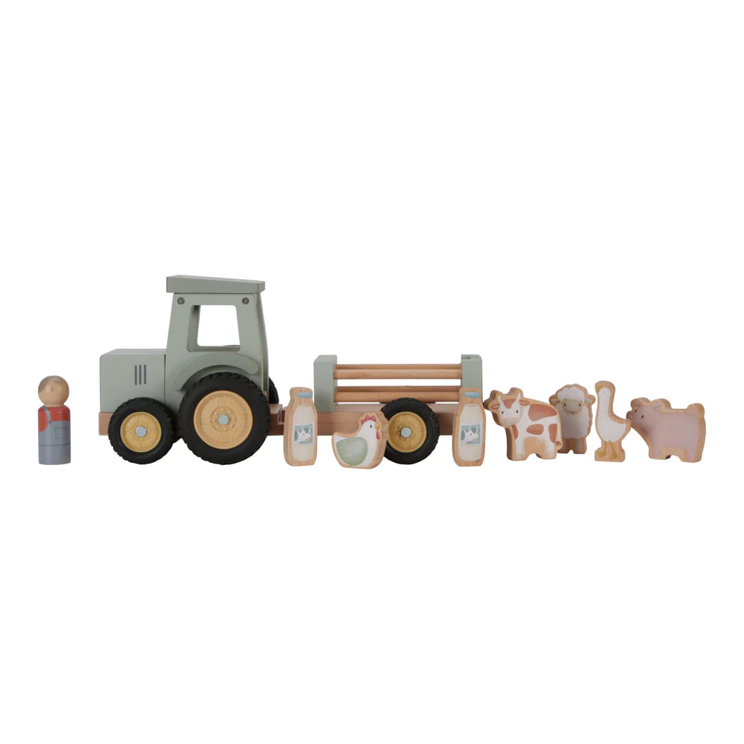 Little Dutch Little Farm Tractor With Trailer - Tiny Tots Baby Store 
