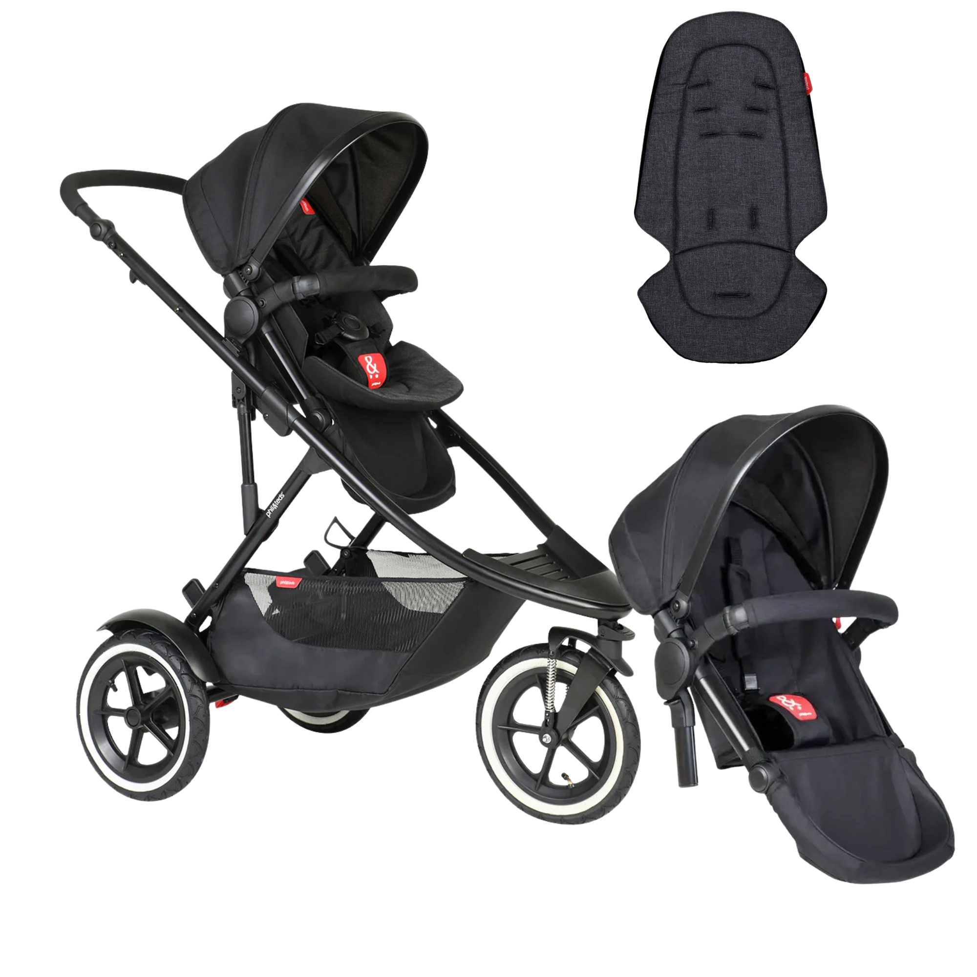 Phil&Teds sport verso sporty& modular inline® DOUBLE Stroller (Free Liner Worth 78.95) 